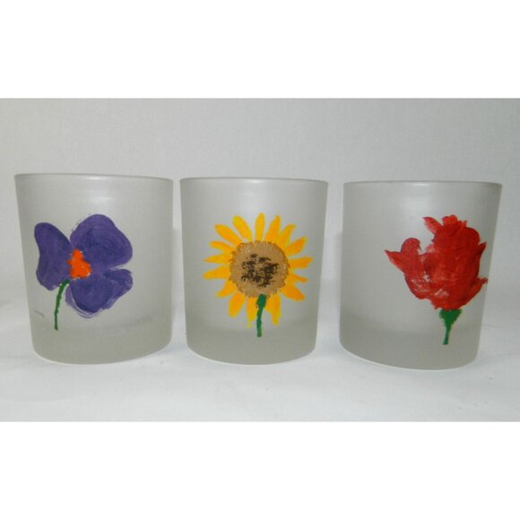 Dartington Double Old Fashioned Spring Time Flowers Glasses Set 3 Floral Design - Picture 2 of 11
